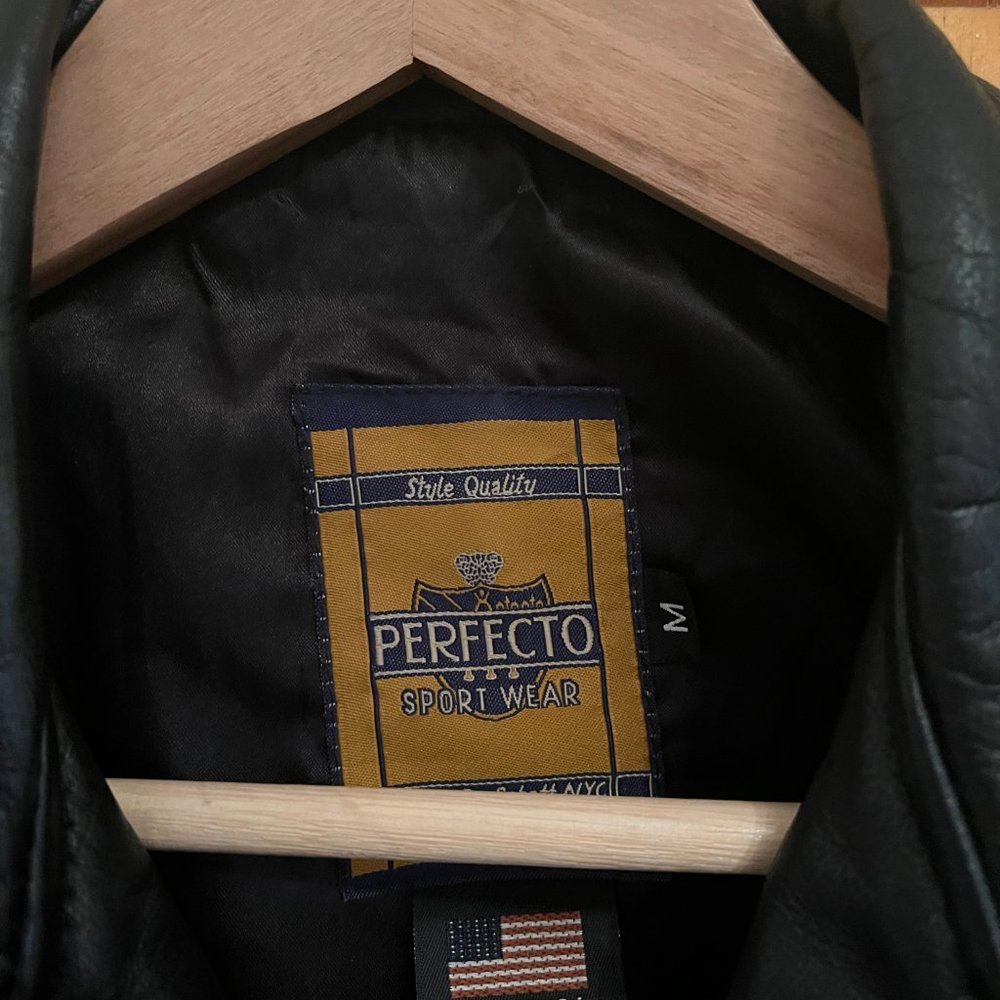 Schott NYC Lambskin Leather Women's Cropped Perfecto® Jacket, Size M, Black - Picture 3 of 8